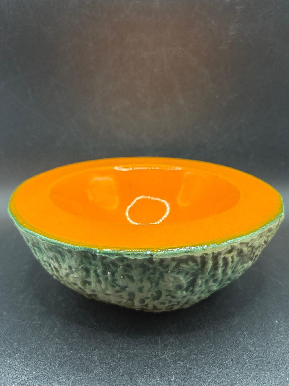 Ed Langbein Original Cantaloupe Melon Bowl Mid Century Vintage Italian Pottery - Picture 5 of 11
